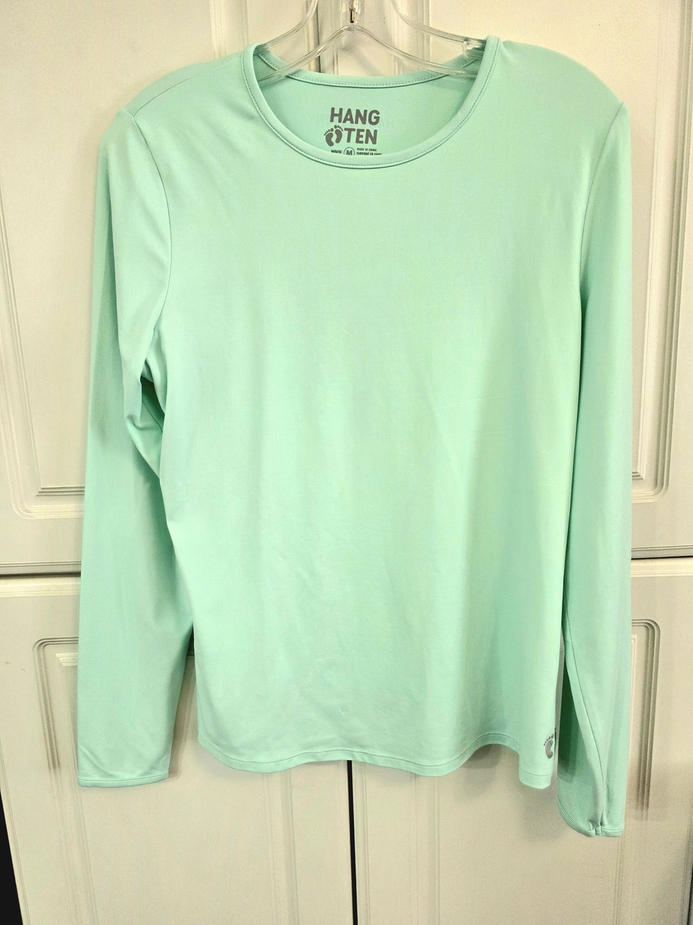 Women's Hang Ten Mint Green Long Sleeve Sun Shirt - Medium- Like New